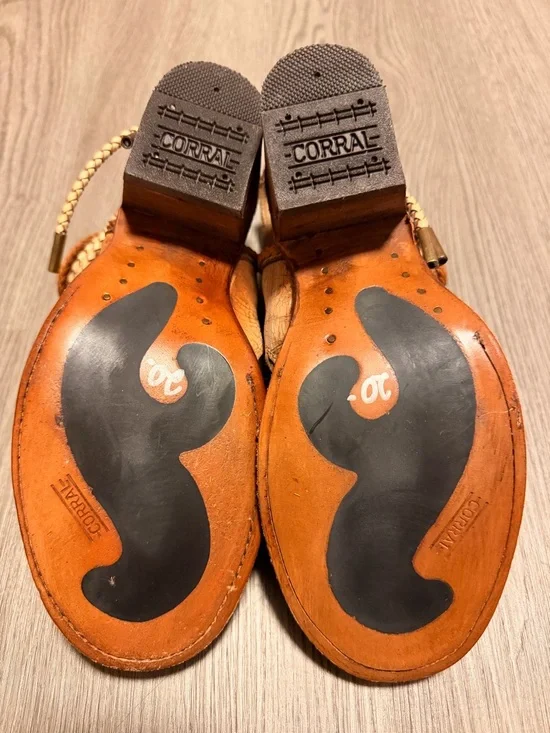 NWOB Corral Jessica Tall Top Leather Sandals - Tan - Size 7 - Picture 10 of 11